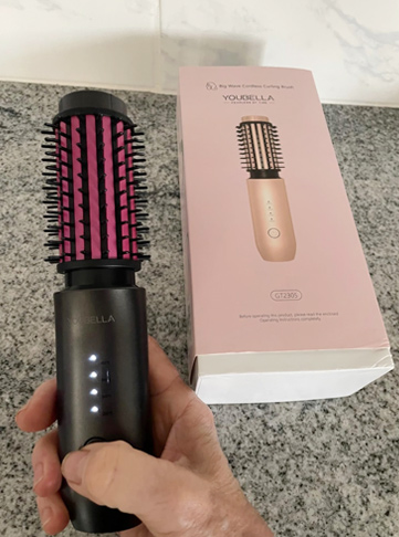 Cordless Hair Curling Iron Brush, 3-in-1 Portable Wave Curling Wand