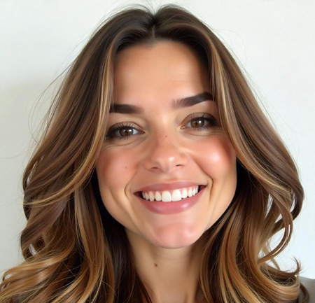 Face-Framing Layers with Caramel Balayage