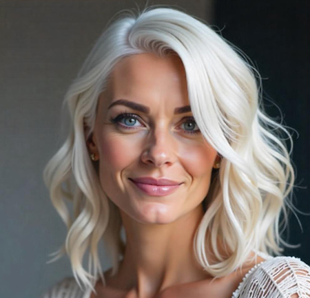 Feathered Cut with Platinum Accents