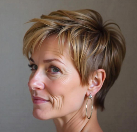 Feminine Shag Cut with Strawberry Blonde Accents