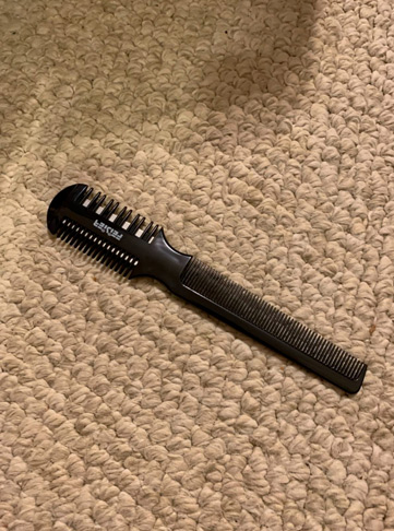 Hair Cutting Comb with Double Edge Razor and Spare Blades