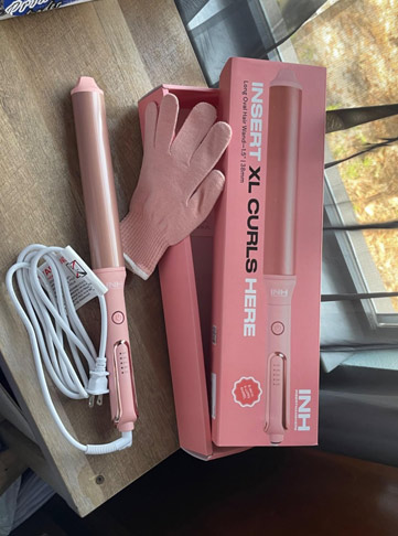 INH Curling Wand for Long Hair - 8 Extra Long Barrel Curling Iron