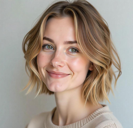 Inverted Bob with Champagne Blonde Accents