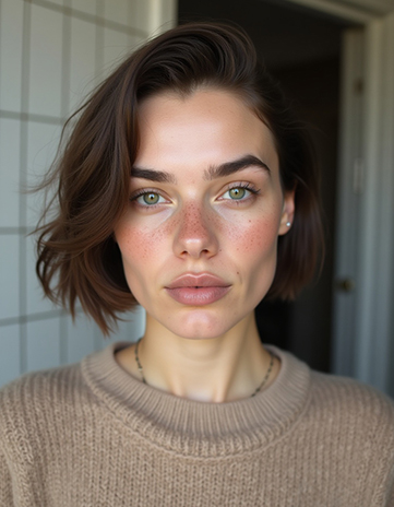Layered French Bob in Rich Chestnut