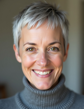 Layered Razor Cut – Smoky Gray