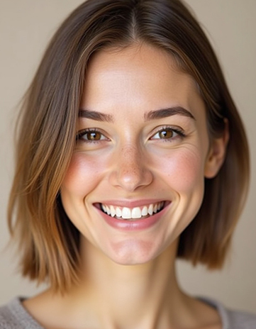 Mocha Brown Asymmetrical Bob Cut