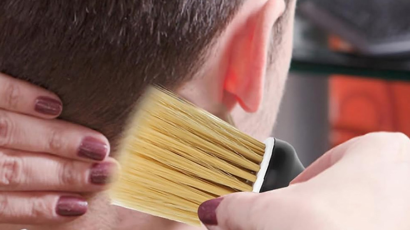 Neck Duster with Powder Dispenser for Haircutting Cleaning