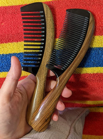 Onedor Handmade Buffalo Horn and Sandalwood Hair Combs