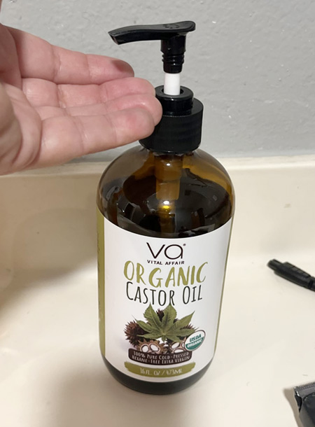 Organic Castor Oil with Rosemary Oil for Hair Growth (8 Fl Oz)