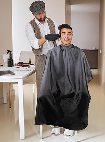Professional Hair Cutting Cape with Adjustable Snap Closure
