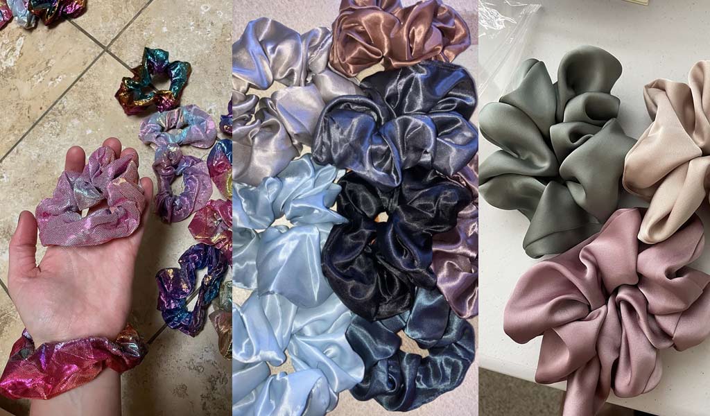 Satin Hair Scrunchies for Gentle