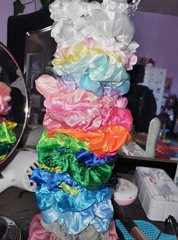 Satin Scrunchies for Women & Girls - 60 Pack Silk Scrunchies for Curly Hair