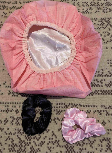 Shower Cap for Women, Reusable Waterproof Satin Lined