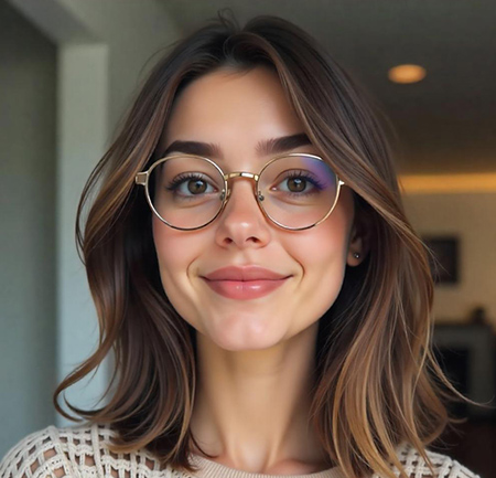 Side-Swept Bangs with Caramel Accents