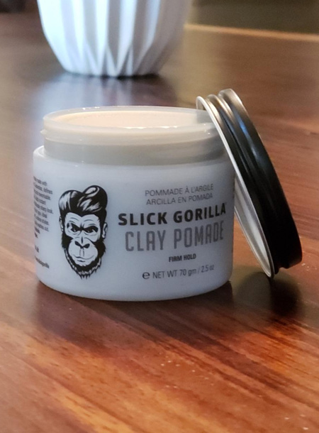 Slick Gorilla Clay Pomade – 2.5 oz for Firm Hold, Natural Finish