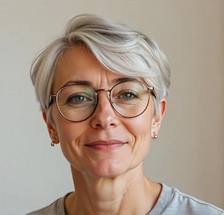 Tapered Pixie Cut in Icy Silver