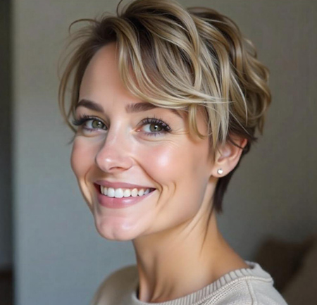 Tousled Crop with Ash Blonde Babylights