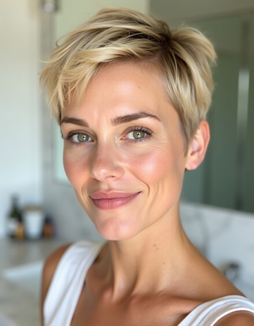 Tousled Pixie – Sandy Blonde