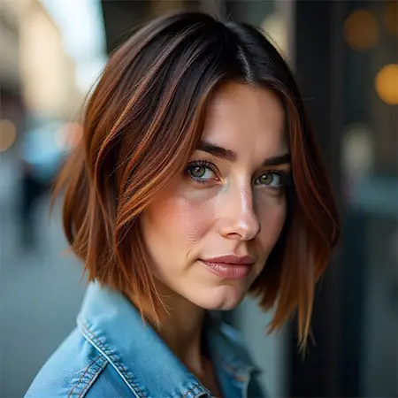 Traditional French Bob in Deep Chestnut