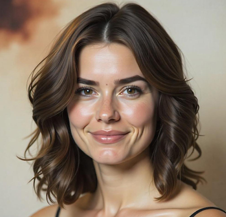Wavy Lob with Delicate Honey Highlights