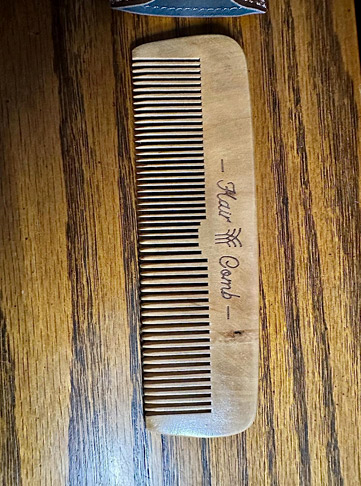 Wooden Hair Combs for Men with Leather Travel Case