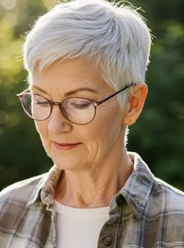 70+ White Choppy Pixie