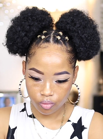 Afro Puff with Braids