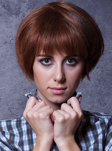 Bixie Shag Cut on Brown Hair