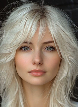 Blonde Short Wolf Cut With Curtain Bangs