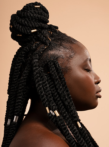 Box braided high ponytail