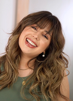 Bronde Wavy Shag Cut With Choppy Bangs