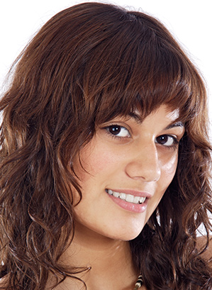 Brown Layered Shag Cut With Side-Swept Bangs