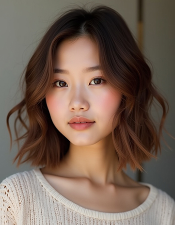Chin-Length Soft Bob in Cozy Chestnut
