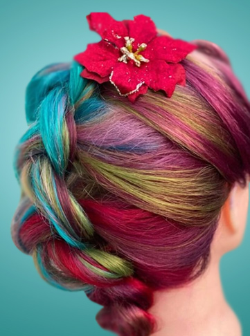 Christmas Rainbow Hair
