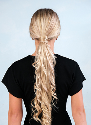 Classic High Ponytail With Smooth Waves