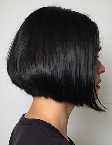 Collarbone-Length Bob with Subtle Black Shine
