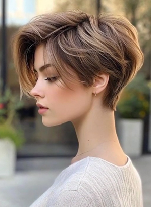 Curly Pixie Wolf Cut With Ash Highlights