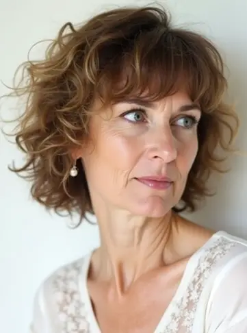 Curly Shag with Bangs