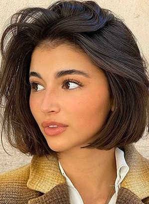 Curly Wolf Cut Bob With Curly Wispy Bangs
