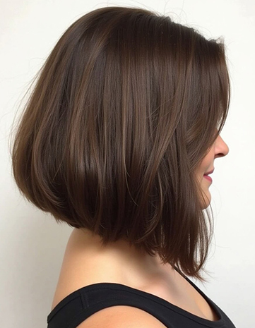 Curved Under Bob with Chocolate Brown Base