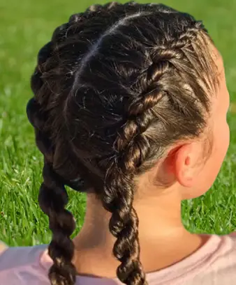Dutch Rope Pigtails on Brunette Hair