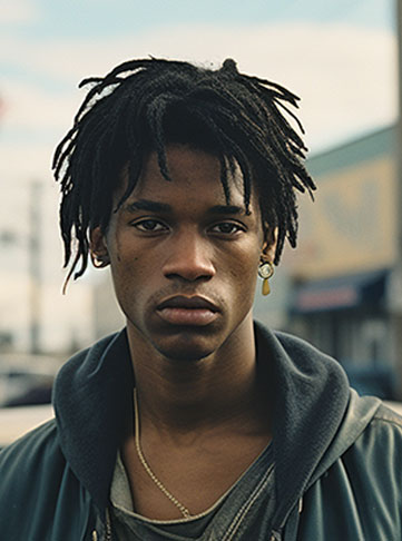 Edgy Side-Swept Dreadlocks