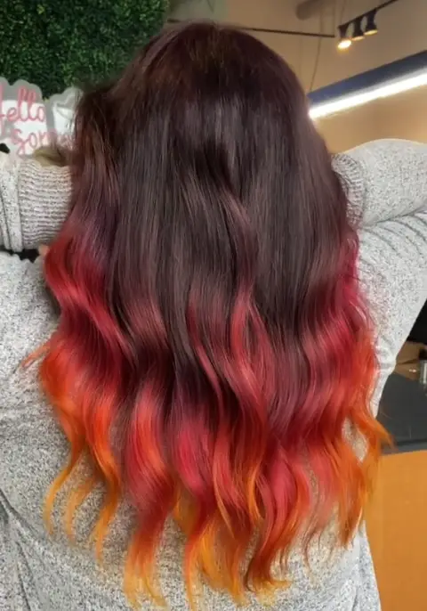 Fiery Colored Short Wavy Gemini Hair