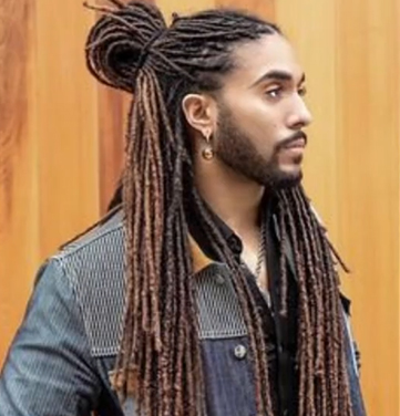 Half-Up Dreadlocks With a Man Bun