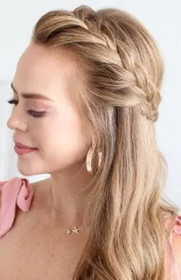 Half Up Half Down Rope Braids on Medium Hair