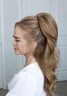 Half-Up Ponytail on Bronde Hair