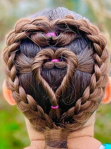 Heart Braids and Ponytail