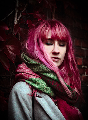 Hot Pink Long Wolf Cut With Curtain Bangs hair style