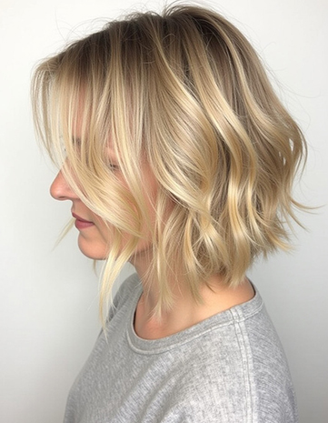 Lightly Layered Bob with Sandy Blonde Shades