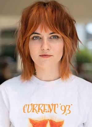 Long Ginger Straight Shag Cut
